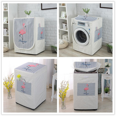 Bubanj perilice rublja Štitnik otporan na prašinu s džepnim crtanim životinjskim dizajnom Vodootporna lanena perilica rublja Navlaka za prašinu ZH386