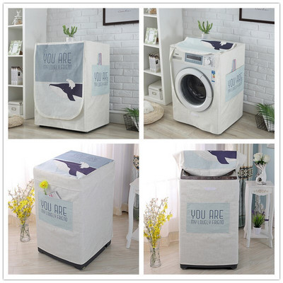 Bubanj perilice rublja Štitnik otporan na prašinu s džepnim crtanim životinjskim dizajnom Vodootporna lanena perilica rublja Navlaka za prašinu ZH386