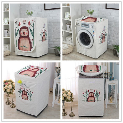 Bubanj perilice rublja Štitnik otporan na prašinu s džepnim crtanim životinjskim dizajnom Vodootporna lanena perilica rublja Navlaka za prašinu ZH386