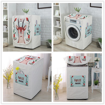 Bubanj perilice rublja Štitnik otporan na prašinu s džepnim crtanim životinjskim dizajnom Vodootporna lanena perilica rublja Navlaka za prašinu ZH386