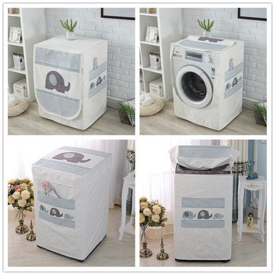 Bubanj perilice rublja Štitnik otporan na prašinu s džepnim crtanim životinjskim dizajnom Vodootporna lanena perilica rublja Navlaka za prašinu ZH386