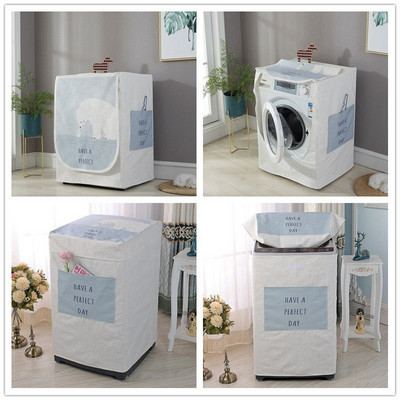 Bubanj perilice rublja Štitnik otporan na prašinu s džepnim crtanim životinjskim dizajnom Vodootporna lanena perilica rublja Navlaka za prašinu ZH386