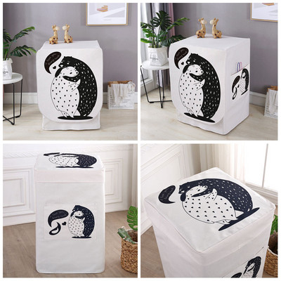 Bubanj perilice rublja Štitnik otporan na prašinu s džepnim crtanim životinjskim dizajnom Vodootporna lanena perilica rublja Navlaka za prašinu ZH386