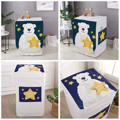 Bubanj perilice rublja Štitnik otporan na prašinu s džepnim crtanim životinjskim dizajnom Vodootporna lanena perilica rublja Navlaka za prašinu ZH386