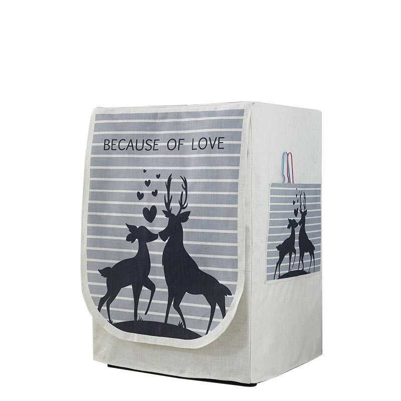 Bubanj perilice rublja Štitnik otporan na prašinu s džepnim crtanim životinjskim dizajnom Vodootporna lanena perilica rublja Navlaka za prašinu ZH386