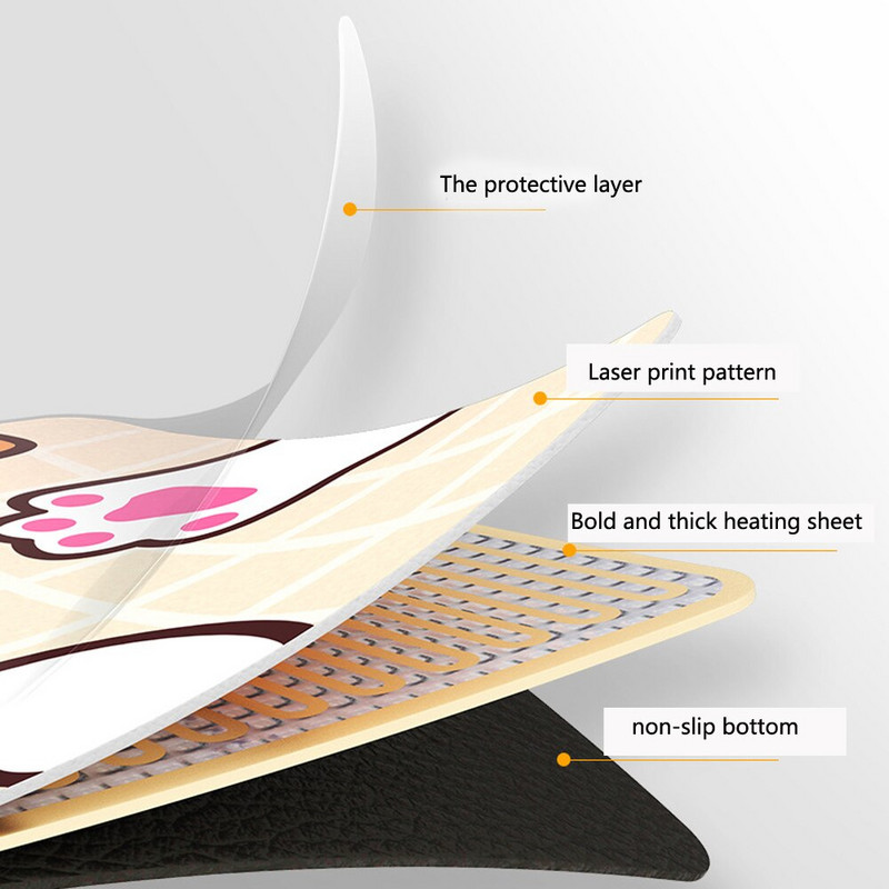 Inteligentná vyhrievaná elektrická vyhrievacia podložka Kancelárska pracovná plocha Digitálny displej Vyhrievacia podložka Ohrievací stôl Vodotesná podložka Podložka pod myš Zimná