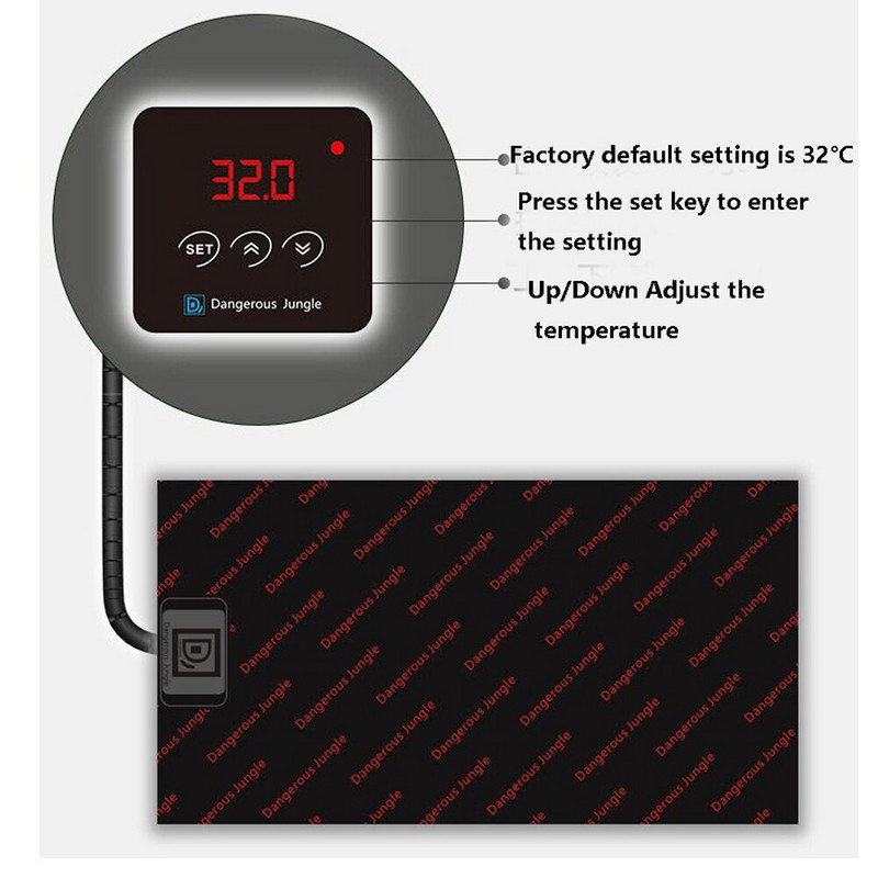 Vodotesná vyhrievacia podložka pre domáce zvieratá, elektrická vyhrievacia podložka do interiéru s frekvenčnou reguláciou teploty, korytnačky, jašterice, žaby, iné plazy