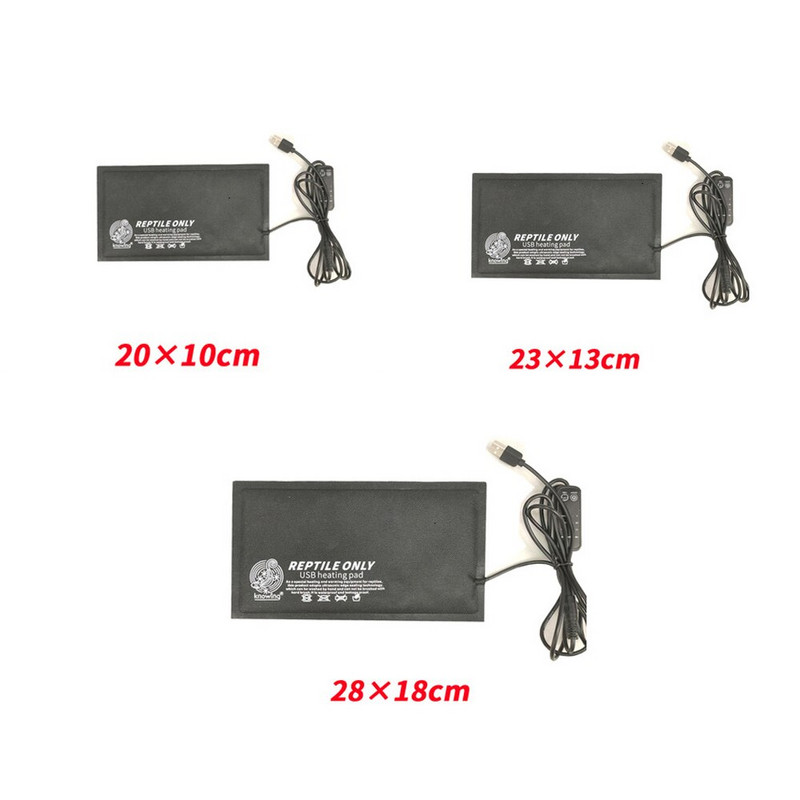 Placă de încălzire USB pentru animale de companie pentru reptile, temperatură reglabilă cu comutator de timp Covoraș de încălzire impermeabil pentru șopârlă țestoasă târâtă