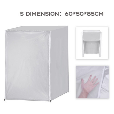 Skalbimo mašinos dangtis Oxford PEVA vandeniui atsparus priekinis skaidrus skalbinių džiovintuvo dangtis, atsparus saulės spinduliams, sidabrinė danga, dulkėms atsparus dangtis