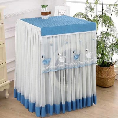 Romantický čipkovaný kryt na práčku, prachotesný, výšivkový kvetinový bytový dekoračný chránič, kryty na práčku 60*60*85 cm