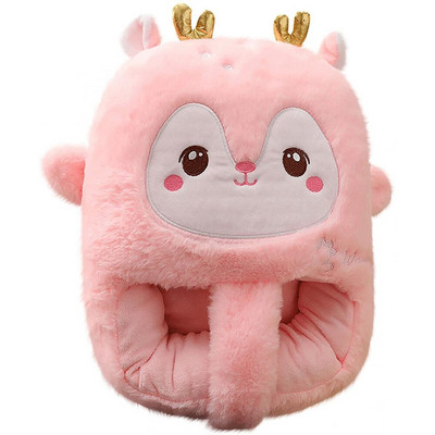 Zimné vyhrievané ohrievače nôh, umývateľné, útulné plyšové vyhrievacie podložky, teplé topánky, roztomilé vyhrievané papuče v tvare losa, darčekový kalendár na nohy