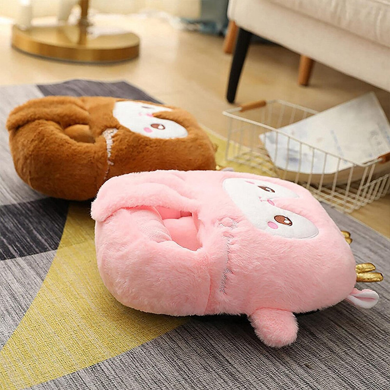 Zimné vyhrievané ohrievače nôh, umývateľné, útulné plyšové vyhrievacie podložky, teplé topánky, roztomilé vyhrievané papuče v tvare losa, darčekový kalendár na nohy