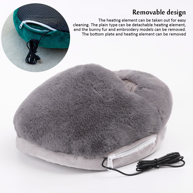 Lábmelegítő USB Fűtött Férfi Női Hordozható Puha Hidegvédő Papucs Téli Háztartási Irodai Elektromos Lábmelegítő Cipők