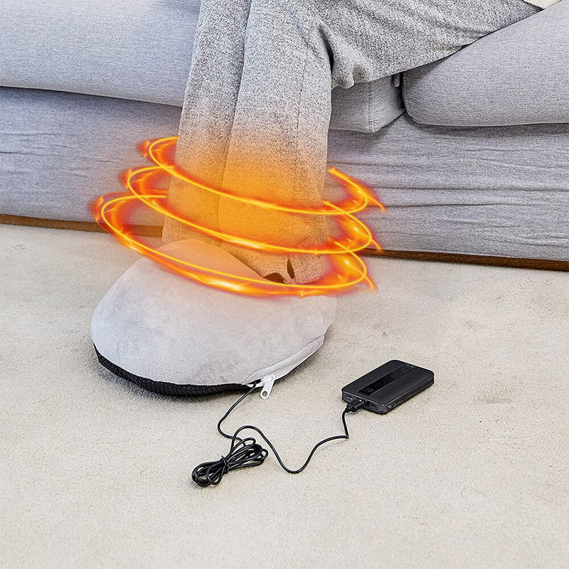 Lábmelegítő USB Fűtött Férfi Női Hordozható Puha Hidegvédő Papucs Téli Háztartási Irodai Elektromos Lábmelegítő Cipők