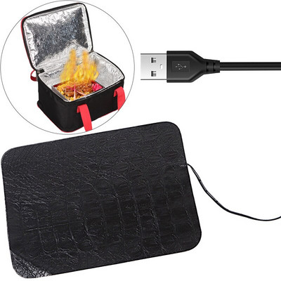 USB elektromos ételmelegítő tányér szőnyeg Puha bőr piknik kemping hordozható kávé tej ebéd doboz táska fűtött tömítőbetét 5V 12V 24V