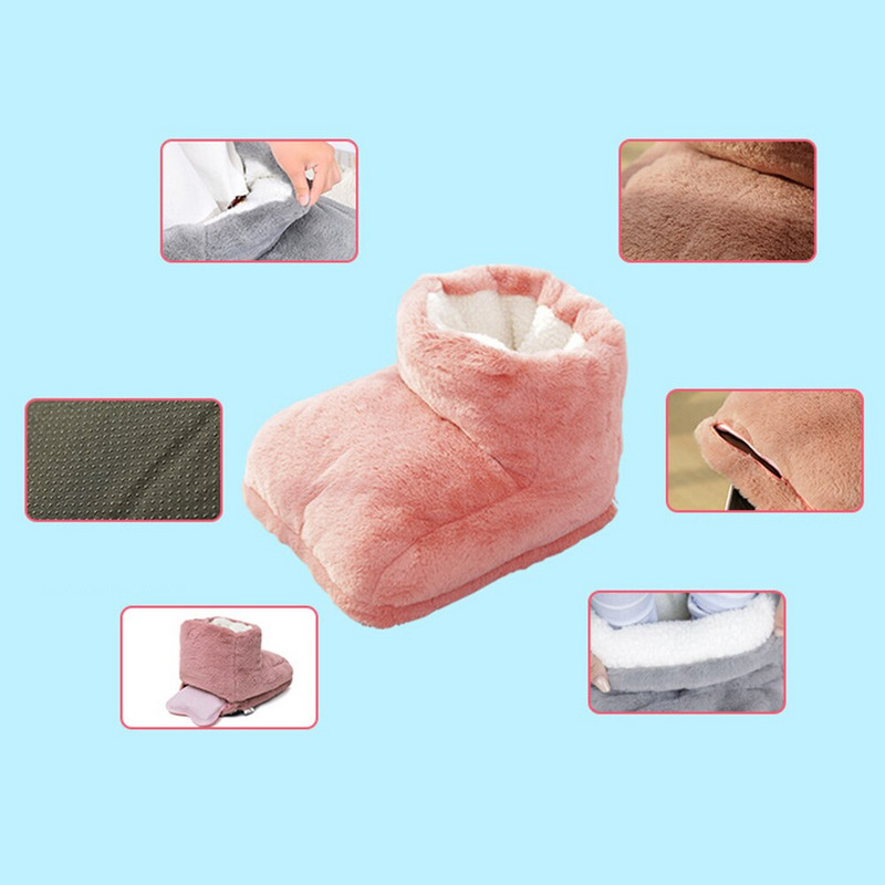 Plyšové vyhrievané ohrievače nôh pre dospelých, mužov a ženy, elektrické teplé ohrievače, zimný vnútorný vankúš, termálny darček na nohy