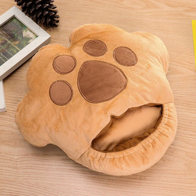 Roztomilý plyšový vankúš na labky, teplé papuče, bezpečnostné elektrické vykurovacie papuče, kreslený USB ohrievač nôh, počítačový ohrievač rúk