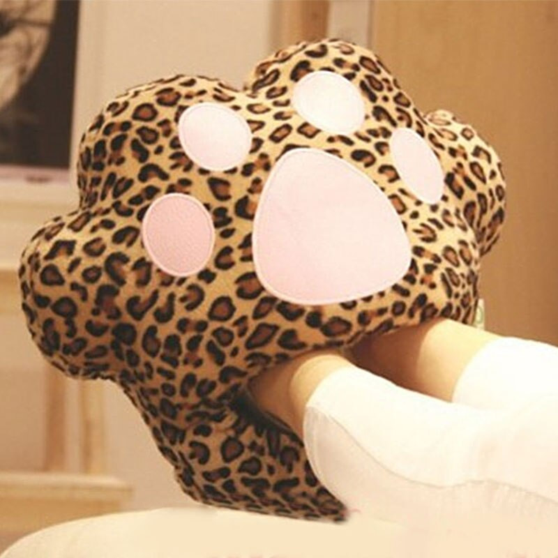 Roztomilý plyšový vankúš na labky, teplé papuče, bezpečnostné elektrické vykurovacie papuče, kreslený USB ohrievač nôh, počítačový ohrievač rúk