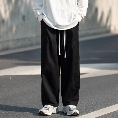 Pantaloni sport-casual barbati - model larg cu sireturi