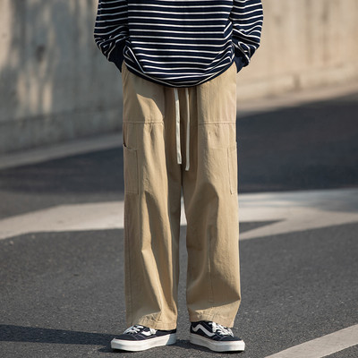 Pantaloni sport-casual barbati - model larg cu sireturi