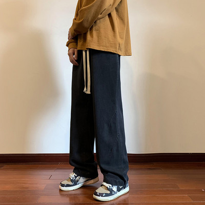 Blugi bărbați - model larg cu șireturi