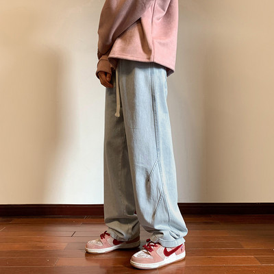 Blugi bărbați - model larg cu șireturi