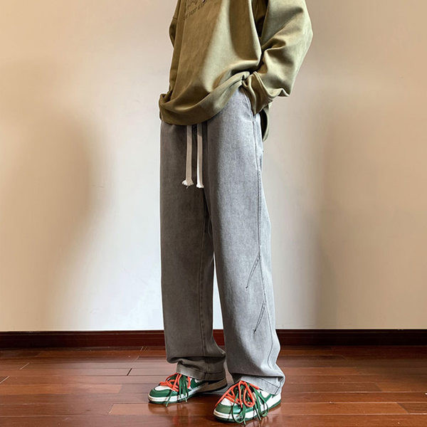 Blugi bărbați - model larg cu șireturi