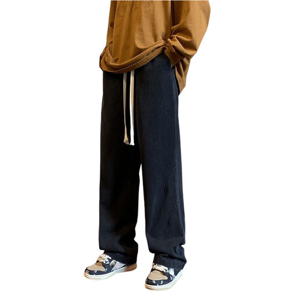 Blugi bărbați - model larg cu șireturi