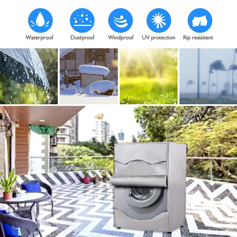 Plne tienený opaľovací krém Kryt na práčku Valčekový prachotesný kryt Ochranný kryt na práčku s predným plnením a sušičkou M-XL