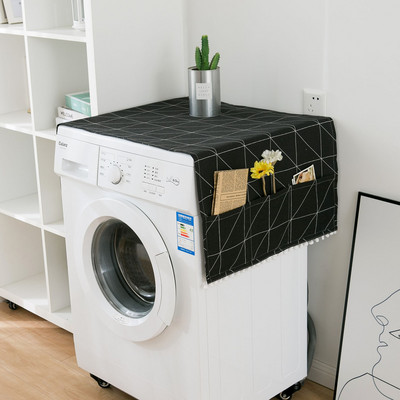 Geometrikus hűtőszekrény rendszerező textil egyajtós hűtőszekrény porvédő pasztorális dupla nyitott mosógép fedele