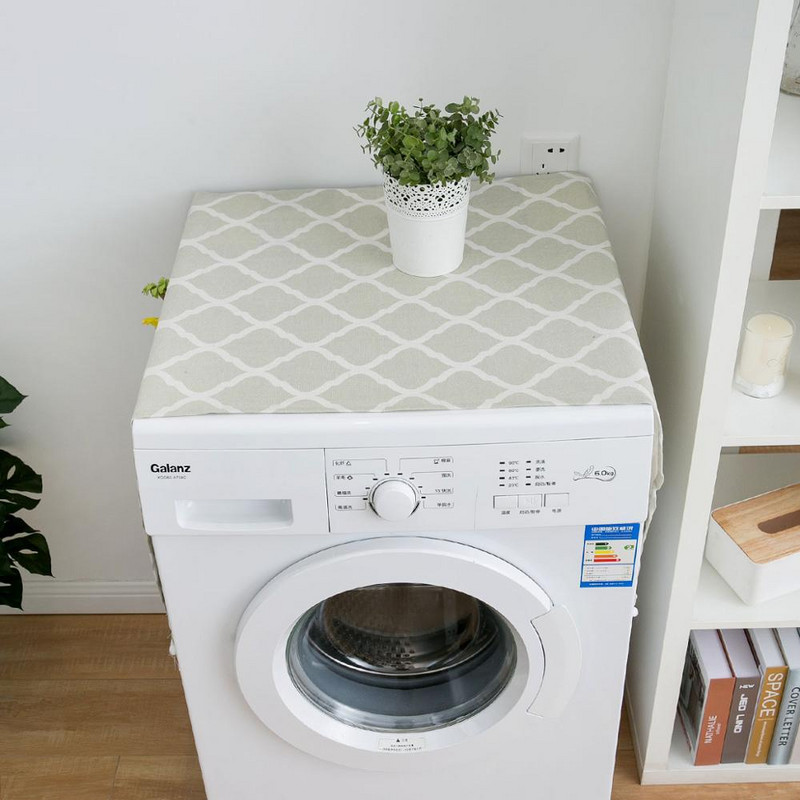 Geometrikus hűtőszekrény rendszerező textil egyajtós hűtőszekrény porvédő pasztorális dupla nyitott mosógép fedele