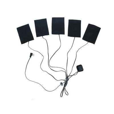 USB teplé pastové podložky 5V elektrická vyhrievacia fólia s 3-stupňovou nastaviteľnou teplotou vyhrievacej podložky pre vestu, bundu, topánky, ponožky