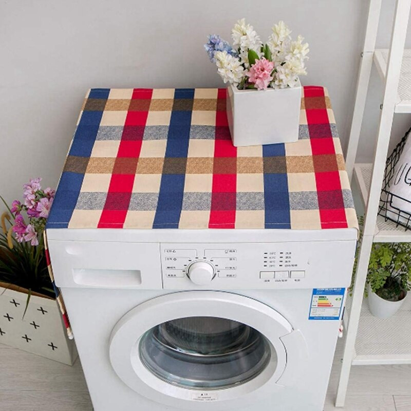 Nou capac 2X pentru mașină de spălat, bumbac rezistent la praf, capac pentru frigider, capac superior pentru praf, cu sac de depozitare lateral