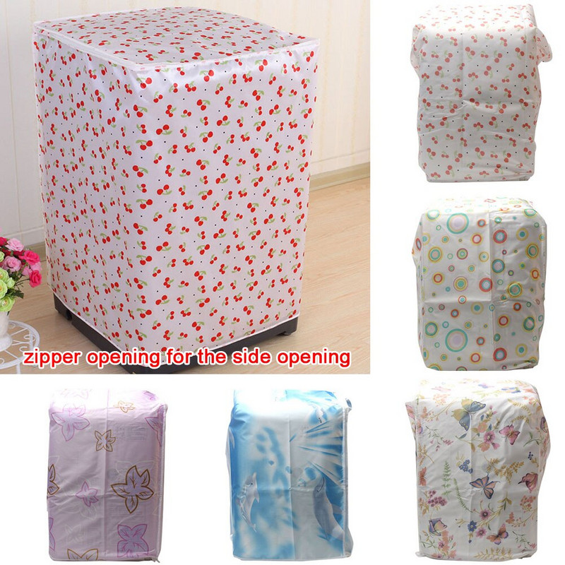 Otporan na prašinu Slatka zaštitna kupaonska navlaka za perilicu rublja Kućna torbica s prednjim punjenjem Dodatak s patentnim zatvaračem s cvjetnim otiskom Jednostavan za čišćenje