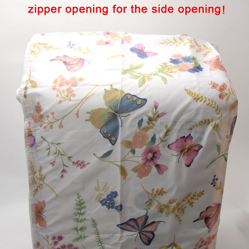Zips, ľahko čistiteľný, prachotesný, roztomilý kvetinový potlačený kryt s predným vkladaním, kúpeľňová dekorácia, kryt na práčku, príslušenstvo pre domácnosť