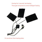 3-stupňová vyhrievacia podložka na oblečenie s USB nabíjaním, 3/5 v 1 elektrická vyhrievacia podložka, ľahká, skladacia, pre látkové bundy, topánky, ponožky