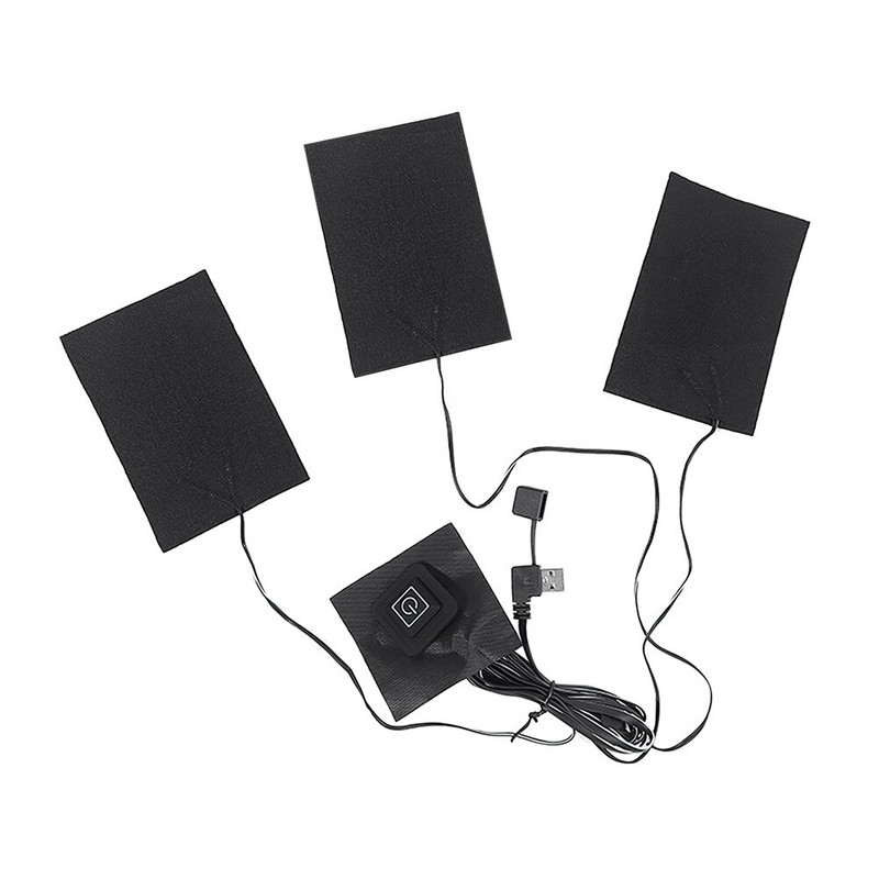 3-stupňová vyhrievacia podložka na oblečenie s USB nabíjaním, 3/5 v 1 elektrická vyhrievacia podložka, ľahká, skladacia, pre látkové bundy, topánky, ponožky