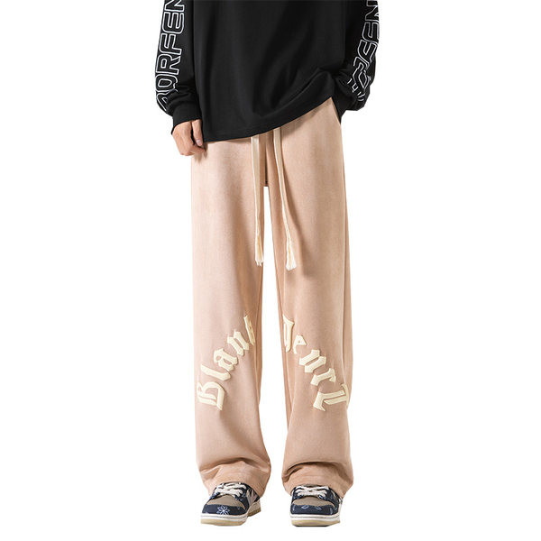 Pánske nohavice širokého modelu s nápisom