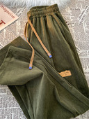 Pantaloni casual barbatesti cu sireturi si logo