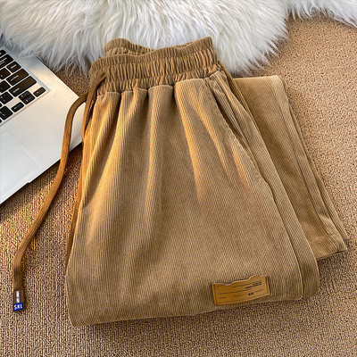 Pantaloni casual barbatesti cu sireturi si logo