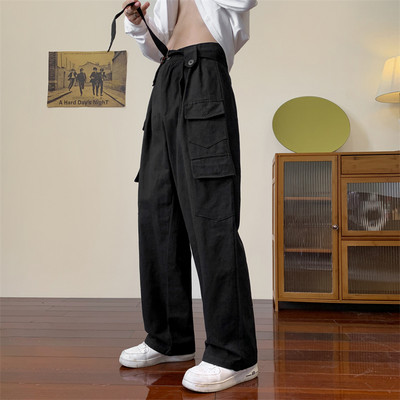 Pantaloni largi sport-casual cu buzunare