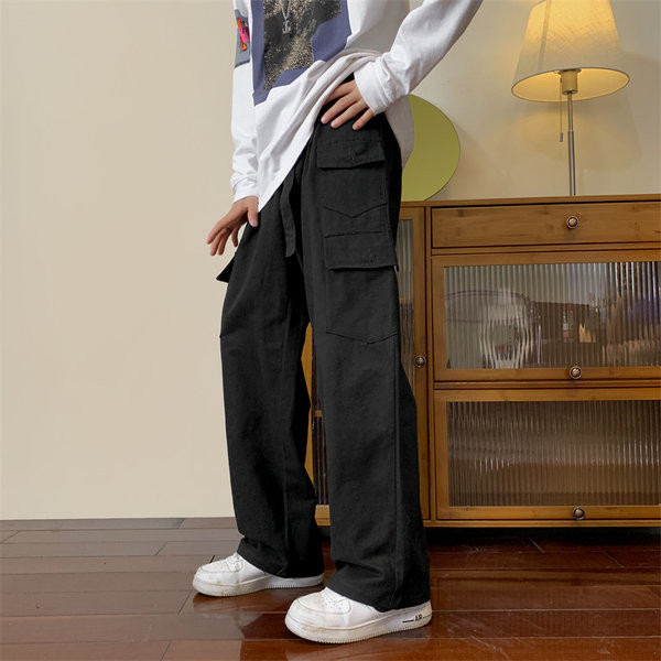 Pantaloni largi sport-casual cu buzunare