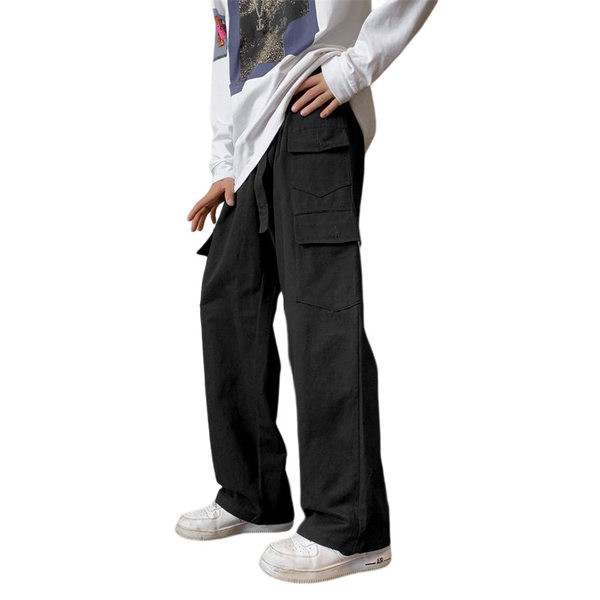 Pantaloni largi sport-casual cu buzunare