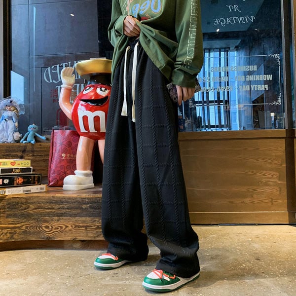 Pantaloni barbatesti model lat cu sireturi potriviti pentru viata de zi cu zi