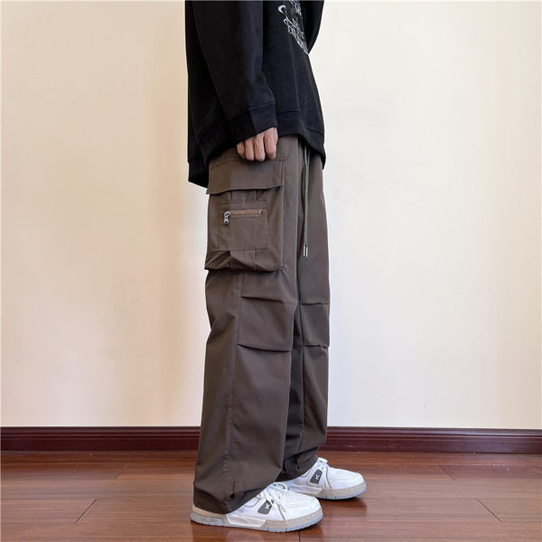 Pantaloni sport barbati cu buzunare - culoare negru si maro