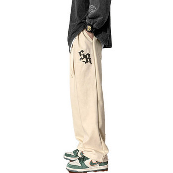 Ανδρικό παντελόνι casual με κορδόνια - ίσιο σχέδιο