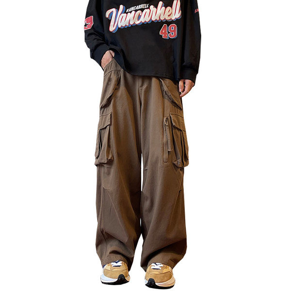 Pánske nohavice širokého modelu s bočnými vreckami