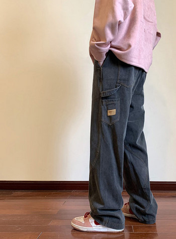Мъжки широк панталон  с джоб и връзки 