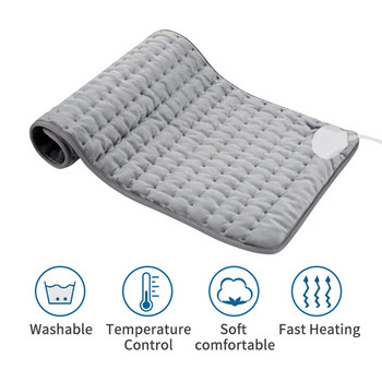 60*30cm Microplush Електрическа нагревателна подложка 9-температурно електрическо одеяло за облекчаване на болки в корема, кръста и гърба Зимно топло