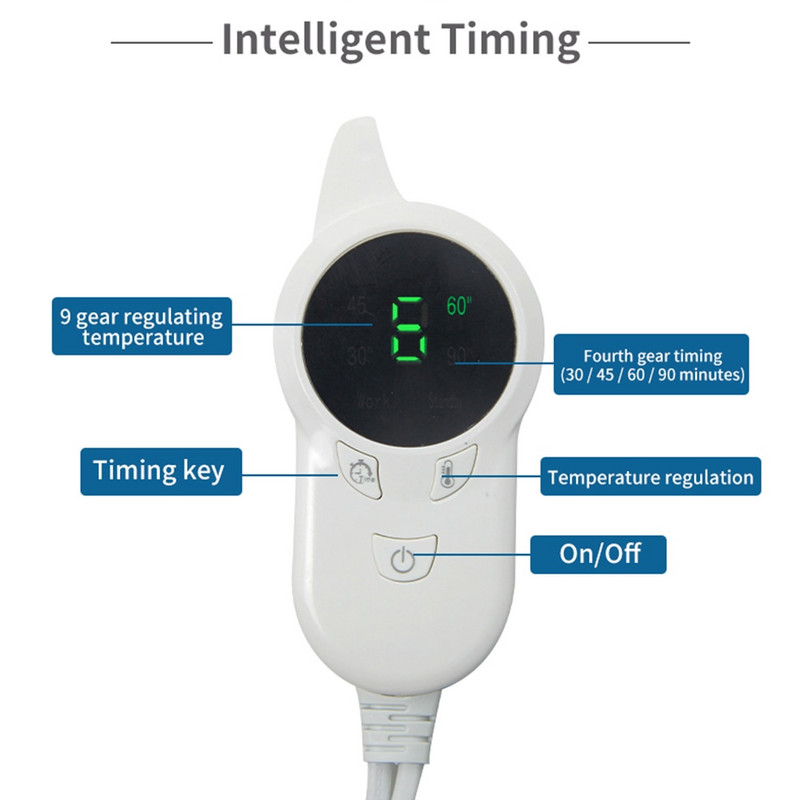 Elektrická vyhrievacia podložka, mäkká, šetrná k pokožke, elektrická vyhrievacia podložka s 9 prevodmi, nastaviteľná masážna úľava od bolesti pre domácu pohovku, sedadlo, kanceláriu